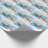 Old Car with Christmas Gingerbread House Geschenkpapier (Ecke)