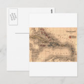 Old Caribbean Map Dive Shirt Postkarte (Vorne/Hinten)