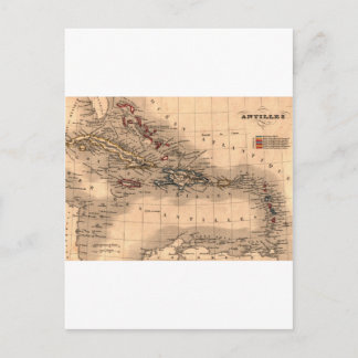 Old Caribbean Map Dive Shirt Postkarte