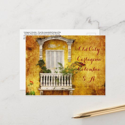 Old Cartagena Post Card Postkarte (Vorderseite/Rückseite Beispiel)