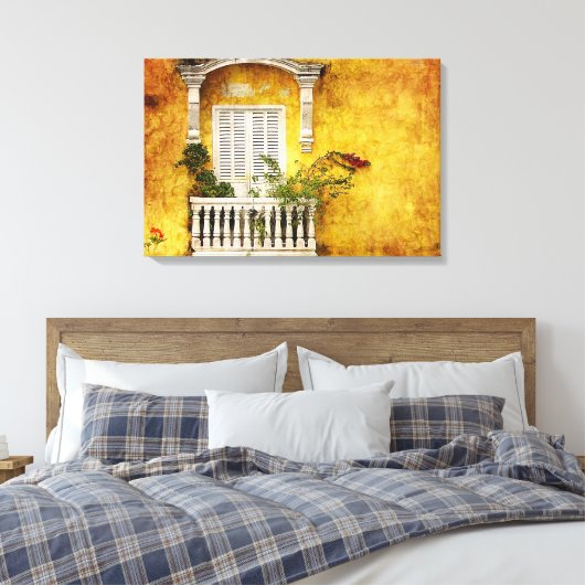 Old Cartagena Stretched Canvas Print Leinwanddruck (Insitu (Schlafzimmer))
