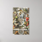 Old Cartographic Map Line Art Leinwanddruck (Vorderseite)