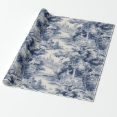 Old Castle Modern Blue Toile de Jouy Muster Geschenkpapier (Ungerollt)