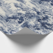 Old Castle Modern Blue Toile de Jouy Muster Geschenkpapier (Ecke)