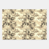 Old Castle Modern Blue Toile de Jouy Muster Geschenkpapier Set (Vorderseite 3)