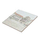 Old Castle Palace Architecture Sketch Fliese (Seite)