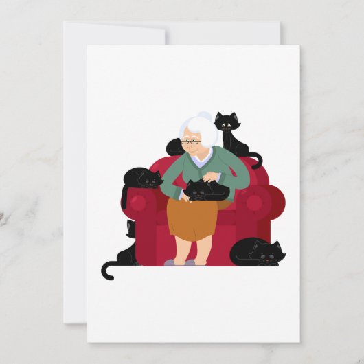 Old Cat Lady Einladung (Vorderseite)