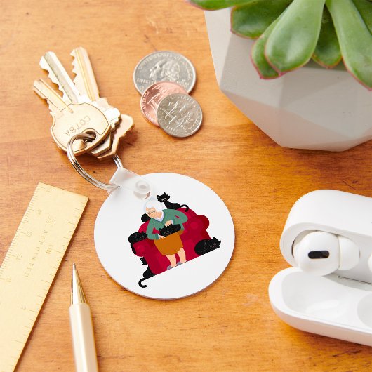 Old Cat Lady Schlüsselanhänger