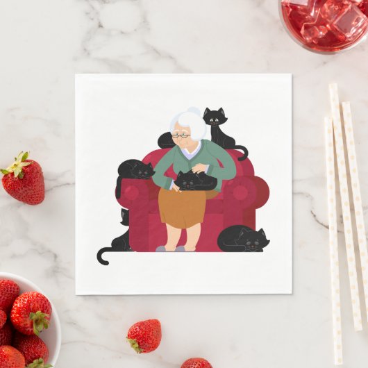 Old Cat Lady Serviette (Beispiel)