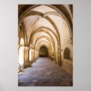 Old Cathedral Cloister Walkway Poster