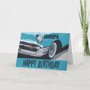 Old Chevy Geburtstag in blau für jeden Großvater. Karte
