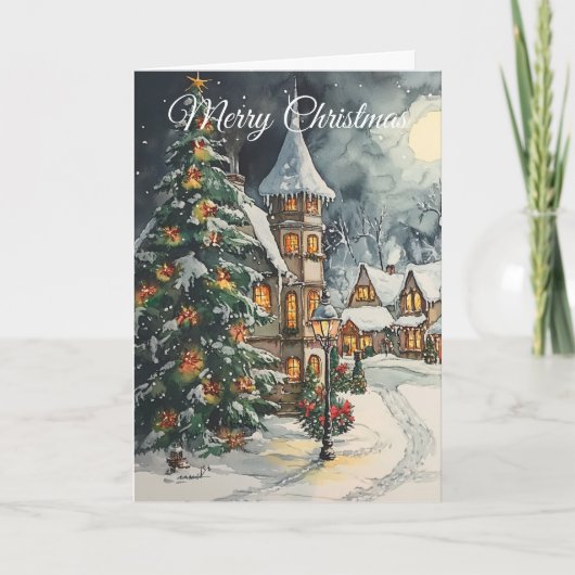 Old Christmas vibes Scene Feiertagskarte (Vorderseite)