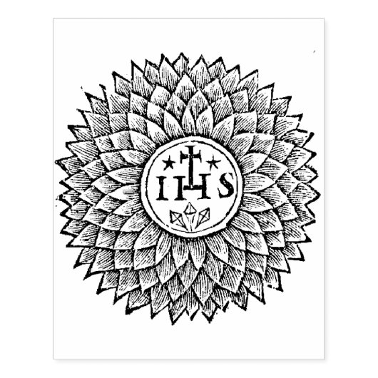 Old Christogram IHS Rubber Briefmarke Gummistempel (Prägung)