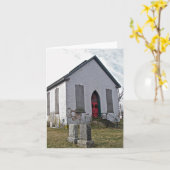 Old Church Note Card Karte (Gelbe Blume)