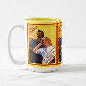 Old Classic 1939 sowjetisches Poster Comrade Zweifarbige Tasse (Links)