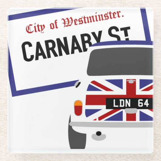 Old Classic Original 1960er Londoner Mini Cooper Glasuntersetzer (Vorderseite)