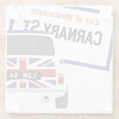 Old Classic Original 1960er Londoner Mini Cooper Glasuntersetzer (Rückseite)