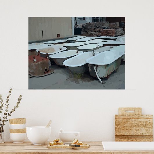 Old Claw Foot Bath Tubs Poster (Küche)