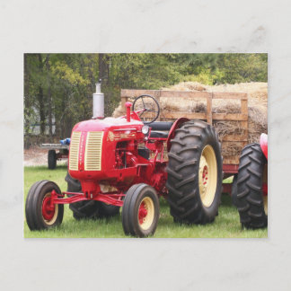 Old Cockshutt Tractor With A Hay Wagon Postkarte