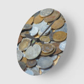 Old-coins1299 OLD COINS COPPER SILVER METAL BRONZE Runde Wanduhr (Winkel)