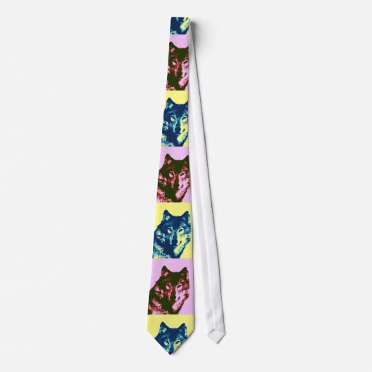 Old Comic Dot Style Pop Art Wolf Neck Ties Krawatte (Vorderseite)