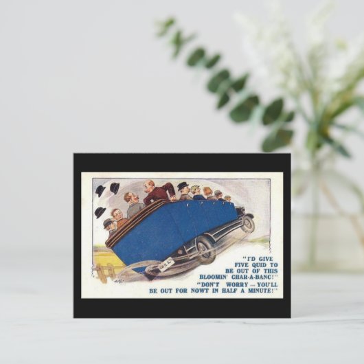 Old Comic Postcard - Char-a-banc Postkarte (Stehend Vorderseite)