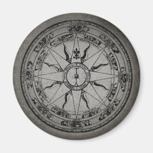 Old Compass Rose (B&W) Magnet