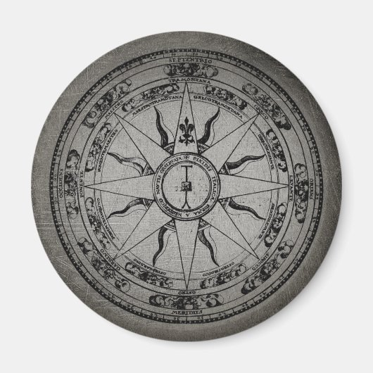 Old Compass Rose (B&W) Magnet (Vorne)