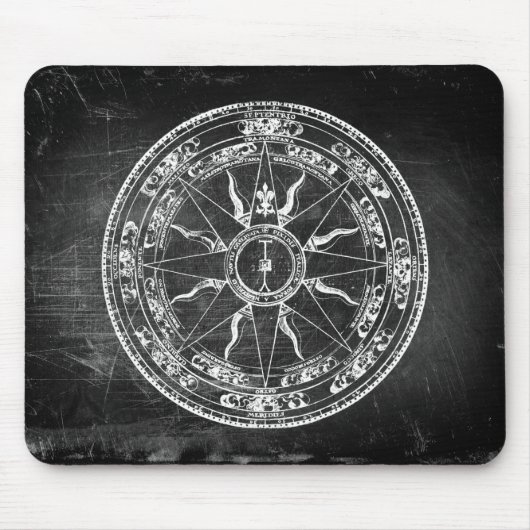 Old Compass Rose (B&W) Mousepad (Vorne)