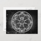 Old Compass Rose (B&W) Postkarte (Vorne/Hinten)