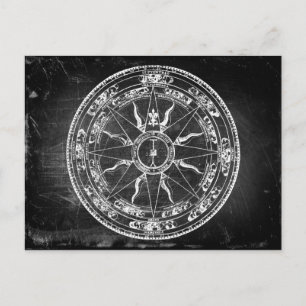 Old Compass Rose (B&W) Postkarte