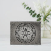 Old Compass Rose (B&W) Postkarte (Stehend Vorderseite)
