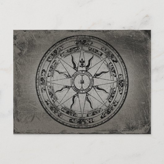 Old Compass Rose (B&W) Postkarte (Vorderseite)