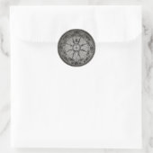 Old Compass Rose (B&W) Runder Aufkleber (Tasche)