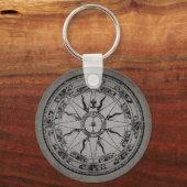 Old Compass Rose (B&W) Schlüsselanhänger (Vorderseite)