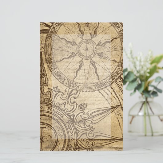 Old Compass-Rose Briefpapier (Stehend Vorderseite)