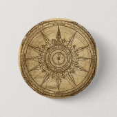 Old Compass Rose Button (Vorderseite)