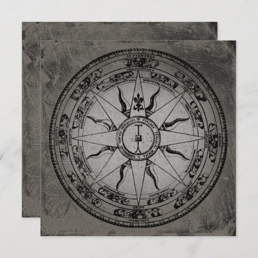 Old Compass Rose Einladung (Vorne/Hinten)