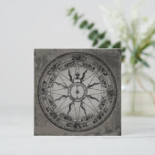 Old Compass Rose Einladung (Stehend Vorderseite)