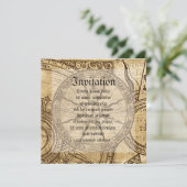 Old Compass Rose Einladung (Stehend Vorderseite)