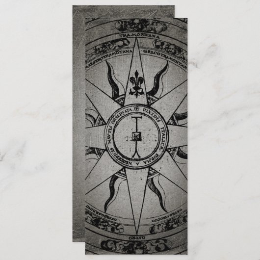 Old Compass Rose Einladung (Vorne/Hinten)