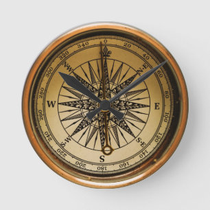 Old Compass Runde Wanduhr
