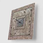 Old Concrete Square panel Wall Clock Quadratische Wanduhr (Winkel)