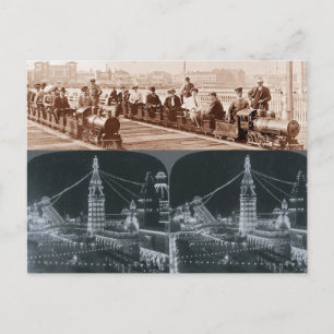 Old Coney Island Züge, Luna Park Image Postcard Postkarte