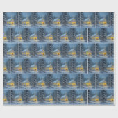 Old Country Church In Snowflakes Geschenkpapier (Flach)