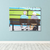 Old couple on a bench canvas print leinwanddruck (Insitu (Holzboden))