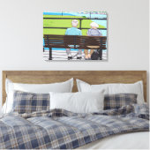Old couple on a bench canvas print leinwanddruck (Insitu (Schlafzimmer))
