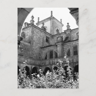 Old Courtyard Schwarz & Weiß Foto Postkarte