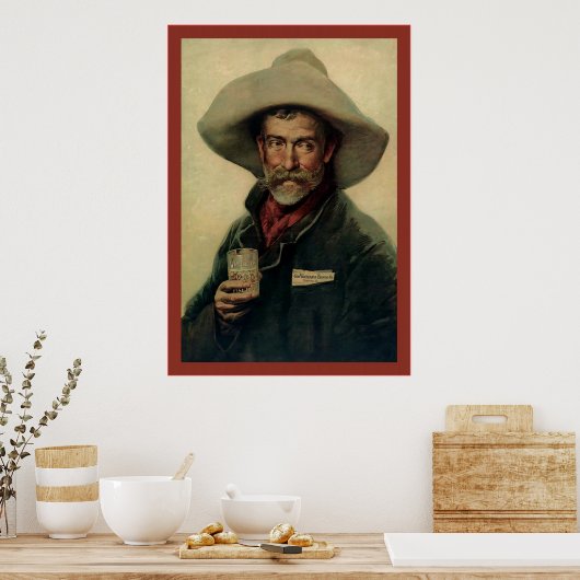 Old Cowboy ~ Vintage Bierwerbung Poster (Küche)