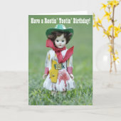 Old Cowgirl Doll YEE HAW Rootin' Tootin' Birthday Karte (Gelbe Blume)